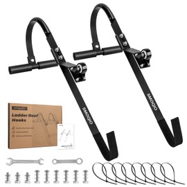 SMOQIO Roof Ladder, 2 Pack Ladder Roof Hook Fit Most O/D Rung Sizes, Ladder Hooks for Roof to Quick Install, Safety Accessories for Roofing Ridge