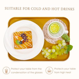 Sweet Elegance® Coasters Set of 6 Hollow PVC Coaster Cup Mats Thanksgiving Table Ornament Decorations for Home Festival (Gold) (Rose Gold)