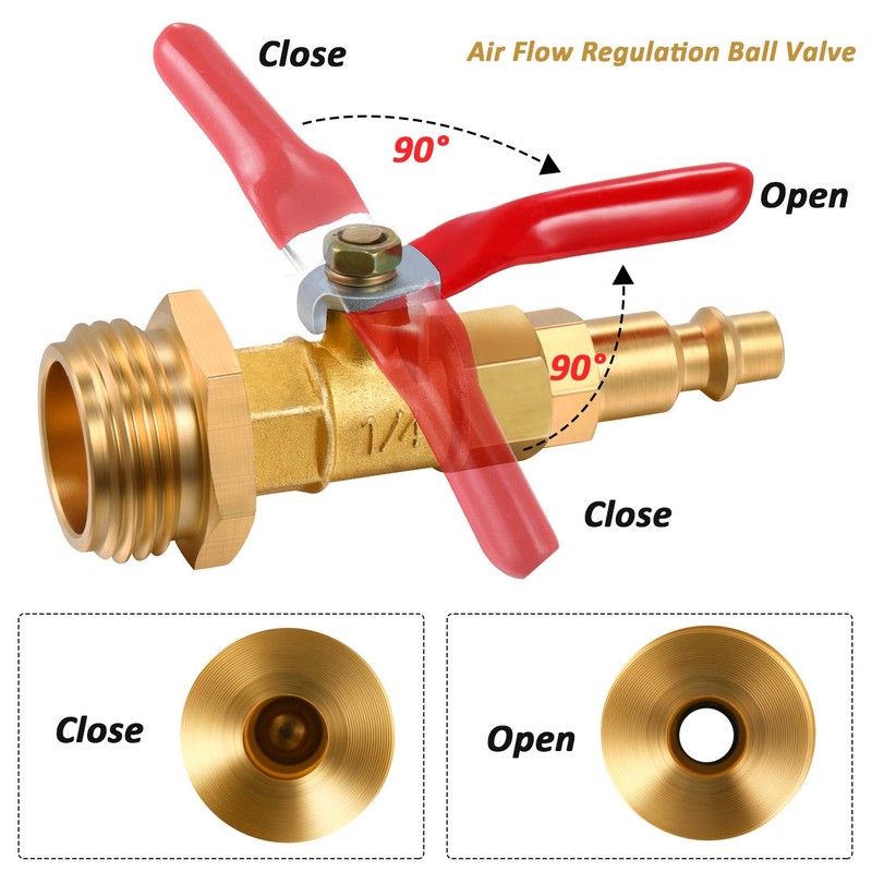 Hotop Brass Winterize Blowout Adapter with 1/4 Inch Quick Connect