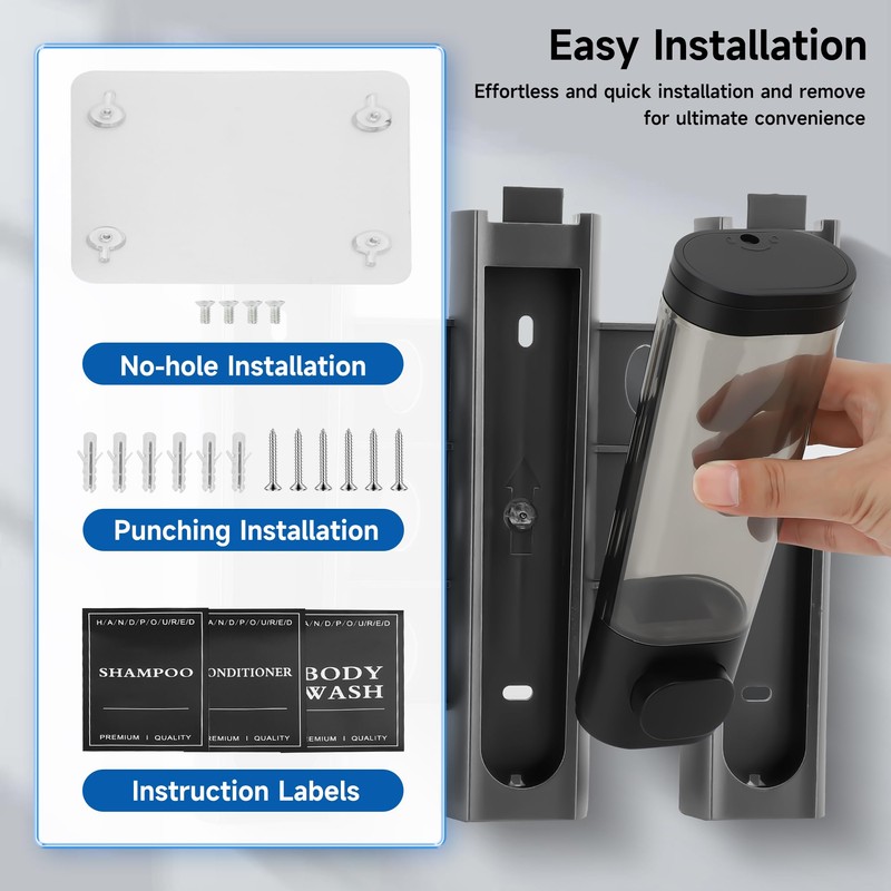 MEKOTRIN Soap Dispenser, Shampoo and Conditioner Dispenser, Shower Soap Dispenser