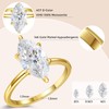 LOIPURI 4CT Marquise Moissanite Engagement Ring for Women