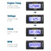 Motorcycle 4-in-1 Multifunction Gauge Mini 4 Meter (RPM Tachometer+Cylinder Head