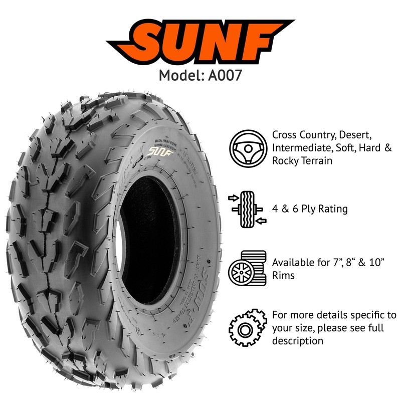 SunF 18x7-7 18x7x7 All Terrain ATV UTV Tire 4 PR