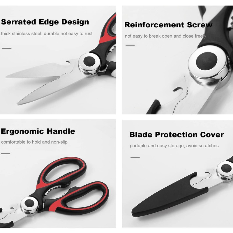 Poultry Scissors, Kitchen Scissors, Stainless Steel, Multi-Purpose Household Scissors, Scissors