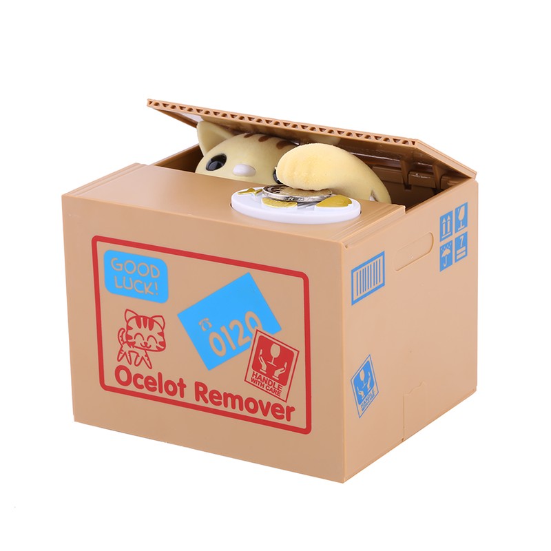 Cat Money Box Coin Bank, Automatic Stealing Coins Cents Bank