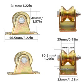 Hocansen Pack of 4 Pulleys for Ropes, V-Groove Roller Wheel, Steel Swivel Castors, Heavy Duty Castors, Bottle Pulleys, Load Capacity 210 kg for Industrial Machines, Roller Doors, Inverted (V-HL)