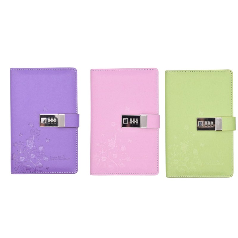 JunShop Lock Diary Combination Locking Journal Locked Notebook Writing Notebook