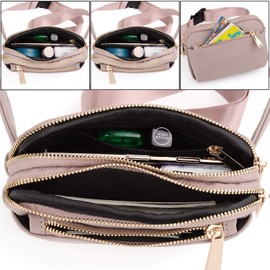 UTO Fanny Pack, Waist Bag for Men and Women, Waterproof Nylon, Fashion, Slim, Light Waist Pack with 3 Zipper Pockets