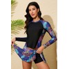 SHEKINI Women's Two-Piece Rash Guard Set Swimsuits with Long Sleeve