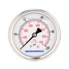 MEASUREMAN 2-1/2" Dial Size, Glycerin Filled Pressure Gauge, 0-100psi/kpa, 304