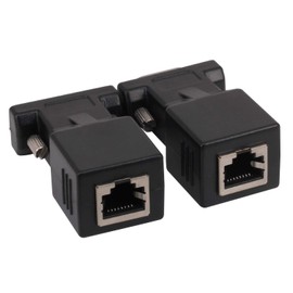 RJ45 to RS232 Adapter, Yeworth 1Pcs Male 1Pcs Female DB9 9-Pin Serial Port to RJ45 Female Network Cat5/6 LAN Ethernet Coupler Extender Adapter (1 Male 1 Female)