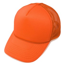 DALIX Blank Hat Summer Mesh Cap in Orange Trucker Hat