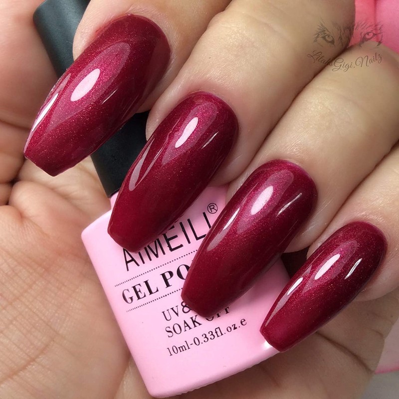 AIMEILI Soak off UV LED Gel Nail Polish - Red