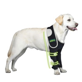 Dog Elbow Sleeve Prevents Elbow Hygroma, Elbow Calluses, Pressure Sores, Elbow Injuries, Shoulder Dislocations and Licking Wounds, With Reflective Material Makes Night Activities Safer- Both Legs S