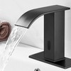 YCCUZA Automatic Touchless Bathroom Sink Faucet Black Waterfall AC/DC Powered