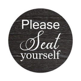 100pcs Vinyl Peel and Stick Circle Decals,Please Seat Yourself Labels Stickers with Inspirational Quotes for Laptop Envelope Seals Jar Water Bottles Goodie Bags Packaging 3in