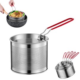 Fry Basket, Stainless Steel, French Fries Basket, Oil Strainer, French Fries, Tempura, Fry Basket, Removable Handle, For Household Frying, Cookware, Boiled Food, Chip Basket, Potatoes, Fried Chicken,