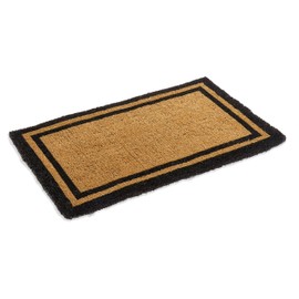 Black Border Coco Coir Doormat - Heavy Duty Doormats - 22" X 36"