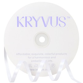 White Satin Ribbon 1/4 inch X Continuous 100 Yards, Single Face Polyester Ribbon Perfect for Gift Wrapping, Flower Bouquet, Wedding Decor, Crafts, Bow Making, Sewing and More