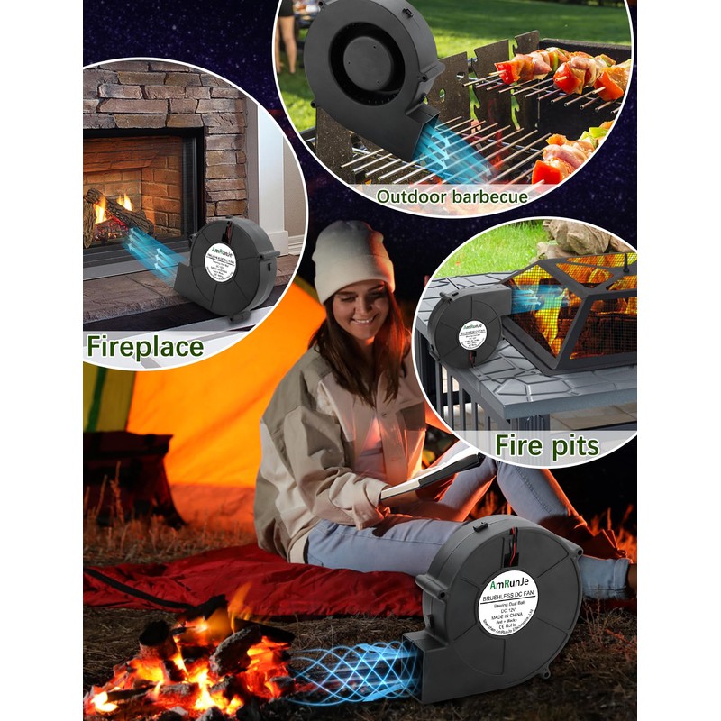 AmRunJe 140mm x 40mm Blower Fan with AC 110v 120v