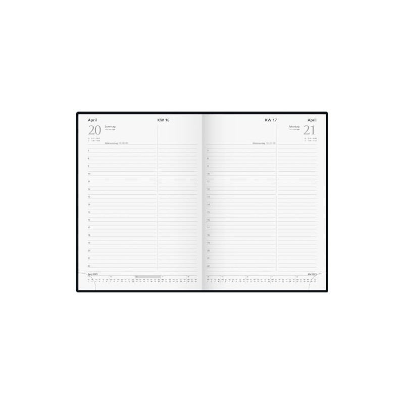 rido/idé Book Calendar Model Executive Planner (2025) "Carbon", 1 Page