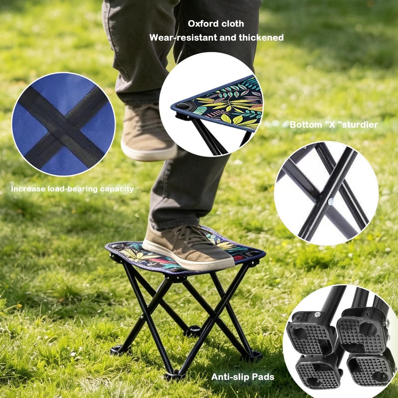 Portable Collapsible Stool Outdoor Folding Chair Small Camping Stool for