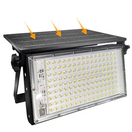 CREATESTAR Solar Flood Lights Outdoor with Remote Control Dimmable, Waterproof Super Bright Solar Powered Security Spot Lights for Porch Patio Yard Garage 150W