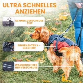 Tierhood Raincoat for Dogs - Waterproof, Includes Harness, Red, Size S, Thermal Material, Reflectors