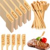 Soaoo 500 Pcs 3.5" Assorted Bamboo Wood Steak Markers Steak