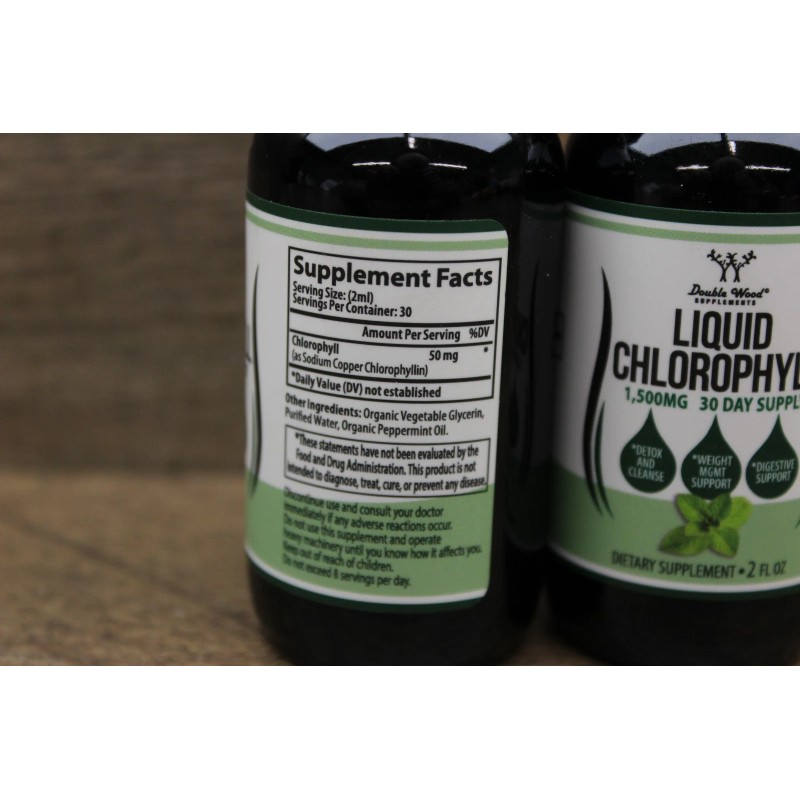 2 Bottles- Liquid Chlorophyll Drops For Immune Support Peppermint Flavor