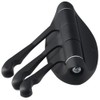Upluckey Foldable Triple Robe Hooks Zinc Alloy Matt Black Bath