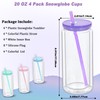 Micellwuu 20 oz Acrylic Snowglobe Tumbler, 4 Pack Double Wall