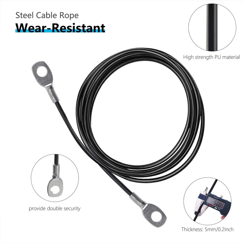 Hsthe Sea Gym Cable 2 m, Steel Cable with Eyelets,