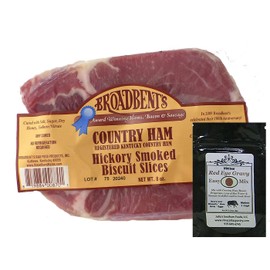 Julia's Pantry Hickory Smoked Country Ham Biscuit Slices, 8oz Package and Red Eye Gravy Sample