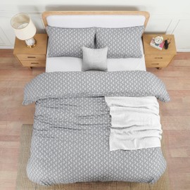 Utopia Bedding Utopia Bedding King Arrows White Print Duvet Cover Set - Soft Microfibre - Bedding Quilt Cover Set