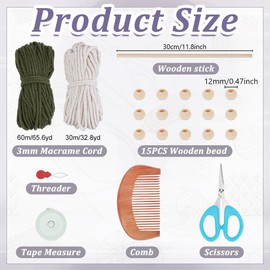 ORIGACH DIY Macrame Leaf Wall Hanging Kit Boho Macrame Feather Leaf Tapestry Kit for Adults Beginner Handmade Macrame Leaves Wall Hanging Decor for Living Room Bedroom