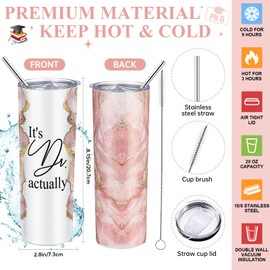 Domensi 6 Pcs It's Dr Actually Med School Gifts for Phd Doctorate Degree Physician White Coat Ceremony Gifts for Women Men 20oz Marble Tumbler Makeup Bag Journal Ballpoint Pen, Pink