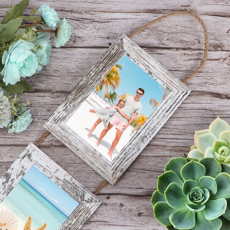 QUTREY Collage Picture Frames 4x6, 6 Openings Hanging Photo Frame