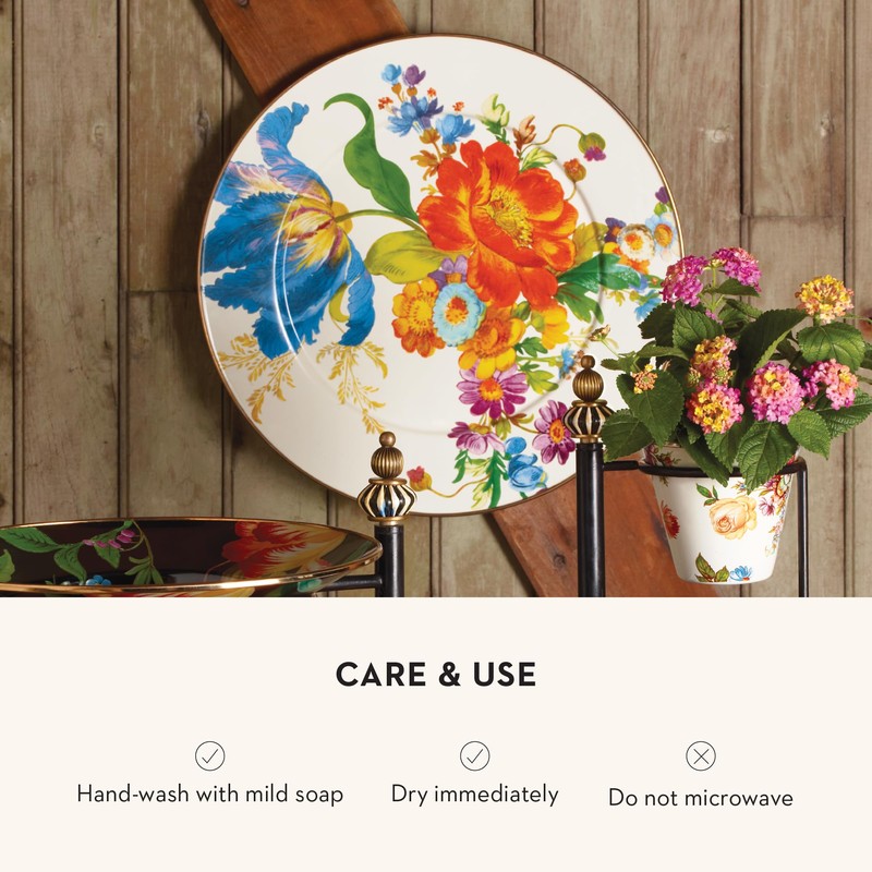 MACKENZIE-CHILDS Enamel Serving Platter, Decorative Serving Platter for Food, 16
