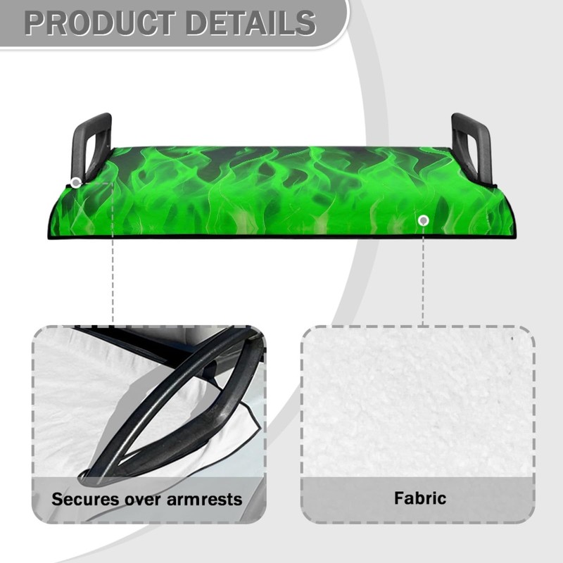 Darisoco Fire Green Golf Cart Seat Covers Blanket Golf Cart