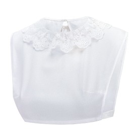 Booluee Detachable Peter Pan Fake Collar Half Shirt Blouse Dickey Pleated Lace False Collar White