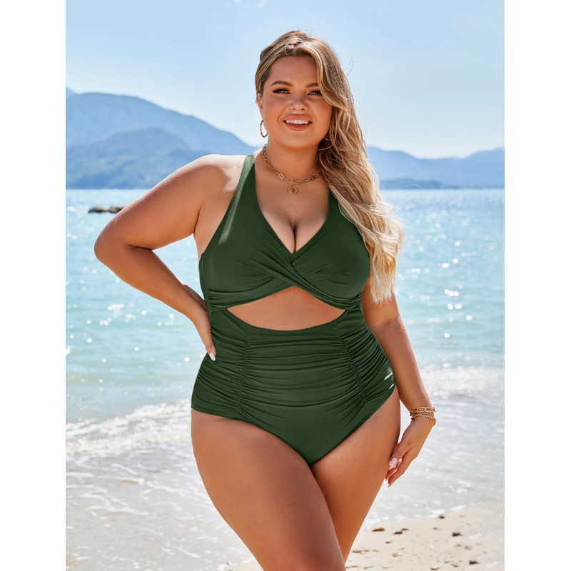 Blooming Jelly Womens One Piece Swimsuits Modest Tummy Control Bathing