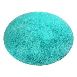 QUINTRA Round Rug Hanging Basket Chair Tent Mat Living Room Floor Mat Bedside Rug Living Room Rug Tea Table Rug Flat Weave Washable (Blue, F)