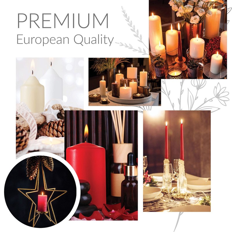 SPAAS Rustic Red Pillar Candles - 2.7" X 7.5" Decorative