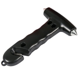 TOTMOX Window Breaker,Double-Sided Window Breaker w/Carbonized Hammer Tips,Black Safety Hammer w/Hidden Shape Blade