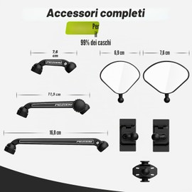 PidZoom Specchietto retrovisore sicuro per casco da bicicletta, regolabile a 540° e ruotabile, accessorio per ciclismo, facile da installare, per casco da bici
