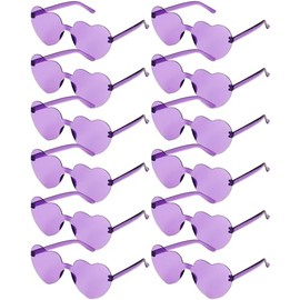 Virtue morals 12 Pair Heart Shaped Sunglasses for Women, Heart Glasses, Heart Sunglasses, Purple