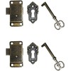 OMYZERO 2 Sets Skeleton Key Lock Decorative Antique Cabinet Lock