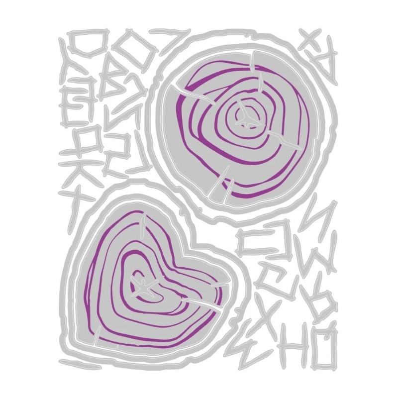 Tim Holtz Wood Slice & Alphabet Sizzix Thinlits Thin Metal