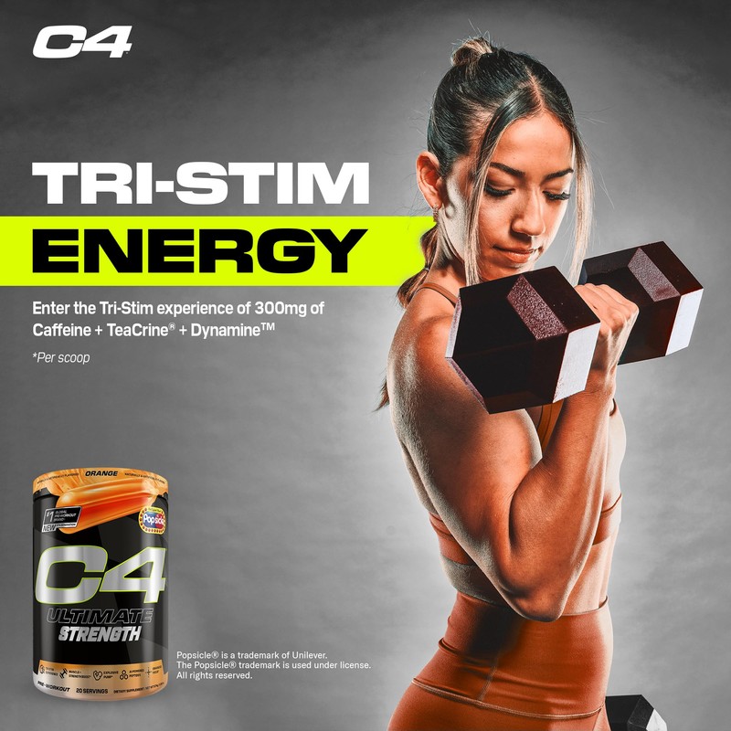 Cellucor C4 Ultimate Strength Pre Workout Powder - Tri-Stim Experience